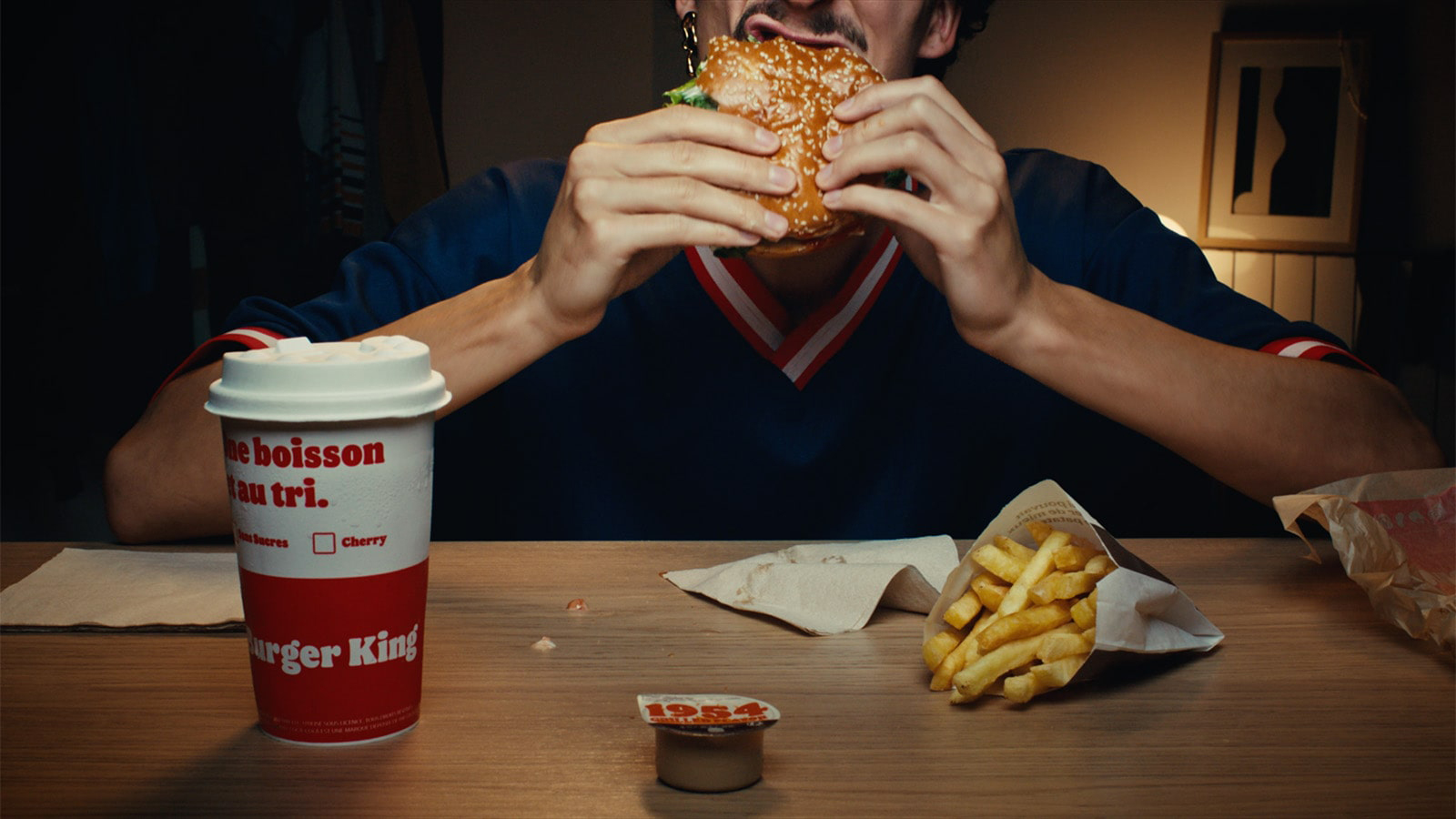 No Script Here. Just a Man Joyously Devouring a Burger King Whopper Image