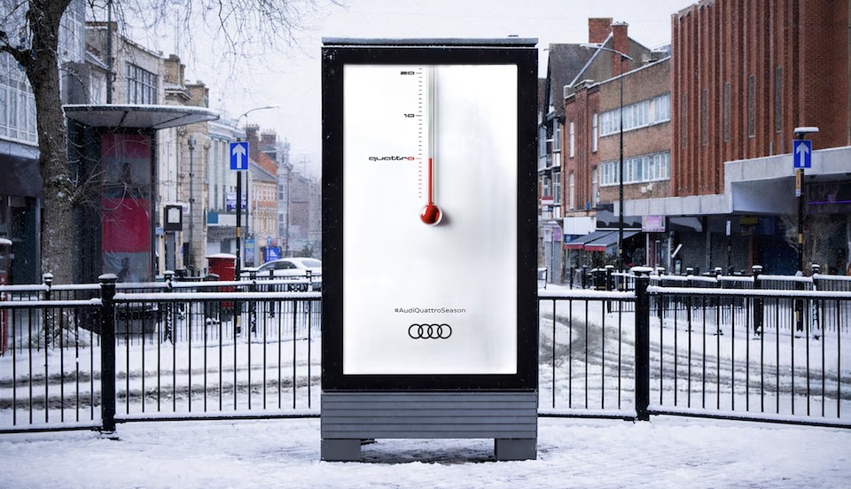 Audi's Cold-Sensitive DOOH Arrives in Time for Arctic Blast