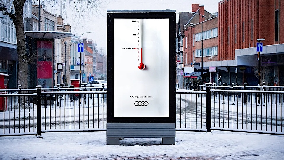 Audi's Cold-Sensitive DOOH Arrives in Time for Arctic Blast