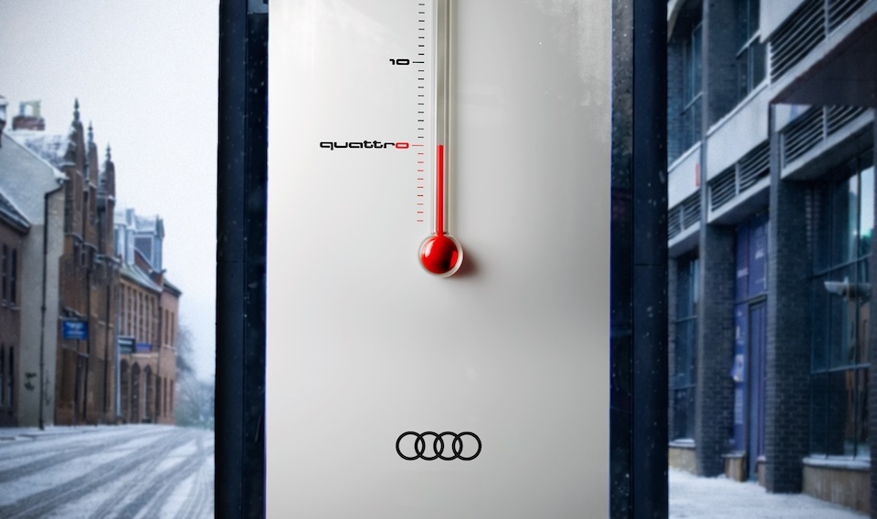 Audi's Cold-Sensitive DOOH Arrives in Time for Arctic Blast